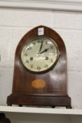 An Edwardian lancet shaped mahogany mantle clock.
