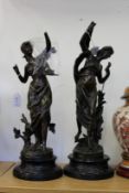 A pair of 19th century spelter figures (AF).