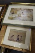 A group of five prints after William Russell Flint together with a similar print.