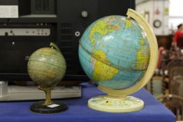 Two table globes.