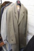 A gentlemen's Aquascutum woollen check overcoat.