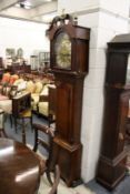 Barber of Winster, a mahogany and oak cased long case clock with arched dial.