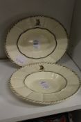 A pair of cream ware oval dishes.