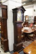 A 19th century oak long case clock, the arched brass dial signed William Warin, Thirsk.
