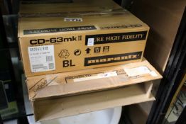 A Marantz CD player and an Audio Lab hi-fi unit.