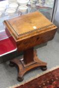 A 19th century mahogany teapoy converted to a sewing box.