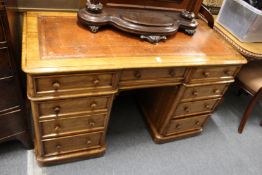 A good Victorian mahogany pedestal desk.