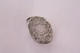 A Victorian engraved silver vinaigrette.