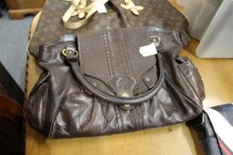 A designer style handbag.