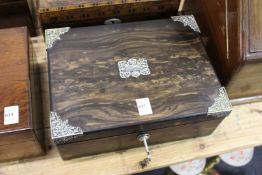 A good coromandel cigar box with plated mounted mounts.