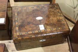 A good Victorian inlaid walnut writing slope.