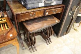 A reproduction sofa table and a nest of tables.