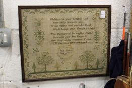 An early 19th century sampler.