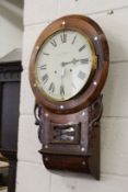 A rosewood cased drop dial wall clock.
