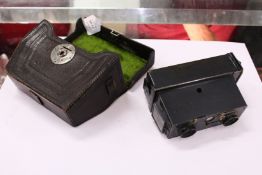 A Vérascope No. 11839 in its original leather case.