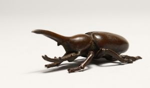 A GOOD JAPANESE BRONZE BEETLE 3ins long