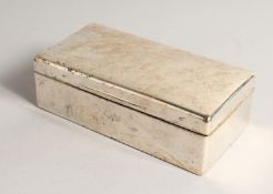 A PLAIN RECTANGULAR SILVER CIGARETTE BOX, London 1905, 7ins long