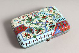 A GOOD RUSSIAN SILVER AND ENAMEL CIGARETTE CASE 4.25ins x 2.75ins Mark M. C. Head & 84.