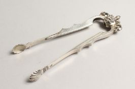 A PAIR OF SILVER TONGS