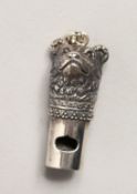 A NOVELTY SILVER BEAR WHISTLE
