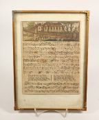 A FRAMED AND GLAZED PIECE OF MUSIC 