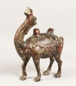 A VERY GOOD POTTERY CAMEL 12ins high