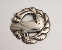 A GEORG JENSEN SILVER BIRD BROOCH No. 123
