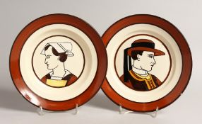 A PAIR OF QUIMPER PORTRAIT PLATES No. 176 9ins high