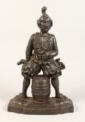 A GOOD VICTORIAN CAST IRON DOOR STOP 'JESTER'. 16ins high