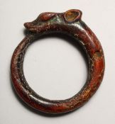 A CARVED CHINESE HORN BANGLE