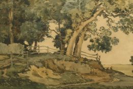 George Graham (1881- 1949) British, A pair of countryside views, watercolour, both signed, 10.25