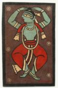 Jamini Roy (1887-1972) India, a mixed media colourful depiction of a Deity, 9