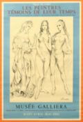 A 1960's poster from the Musee Galliera, 'Les Peintres Temoins de Leur Temps', featuring a work