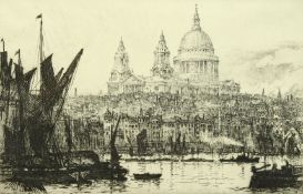 Ernest L. Hampshire (1882-1944) British, St. Paul's London, etching, signed and inscribed in pencil,