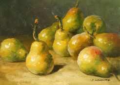 J. Howard (20th Century), A pair of still life paintings of fruit, oil on board, signed, each 5