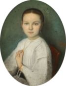 Continental School, circa 1867, A portrait of a seated child, pastel, indistinctly signed, 16
