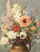 Winifred Walker (fl. c. 1915-1965) British, 'June Glory' still life of flowers, watercolour, signed,