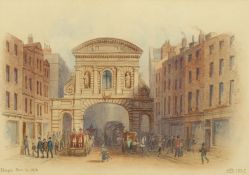 E.D (1882), Temple Bar in 1878, watercolour, initialled and dated 1882, 6.25.25