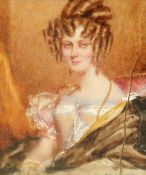 Early 19th Century, A pair of watercolour on ivory portraits of a lady and a gentleman, in fine gilt