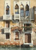 Jonathan Pike (b. 1949) British, A view of a Venetian doorway, watercolour, signed, 7.5
