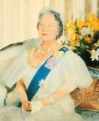 A colour print of the Queen Mother, signed by the Queen Mother, 19
