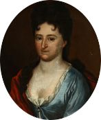 18th Century English School, A bust length portrait of a lady, oil on canvas, 14