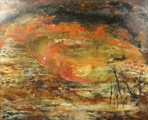 20th Century School, circa 1968, 'The Inferno', oil on canvas, 40