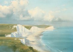 Norman Hurst, 1924, 'Oxen Ploughing' Exceat Farm, mezzotint, signed in pencil, 7.75