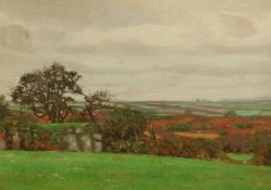 Robert Morson Hughes (1873-1953) British, Landscape with trees, oil on board, signed verso, 10