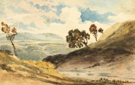 Attributed to John Varley (1778-1842) British, Four small watercolours, three landscapes and one