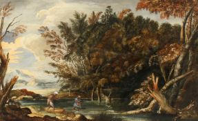 Follower of Salvator Rosa (late 18th Century) Mercury and the dishonest woodsman (After the painting