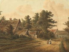 TM James George Zobel (1792-1881) View from a Lake on the Rackheath Road, watercolour, signed,