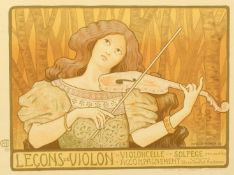 Paul Berthon (1872-1934) French, 'Lecons de violon', (Les Maitres de L'Affiche plate 175), colour