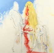 After Dali, 'Lady Godiva', serigraph on silk, 29.5